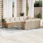 vidaXL 11-tlg. Garten-Sofagarnitur mit Kissen Beige Poly Rattan vidaXL 11-tlg. Garten-Sofagarnitur mit Kissen Beige Poly Rattan