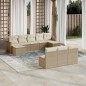 vidaXL 10-tlg. Garten-Sofagarnitur mit Kissen Beige Poly Rattan vidaXL 10-tlg. Garten-Sofagarnitur mit Kissen Beige Poly Rattan