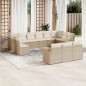 vidaXL 13-tlg. Garten-Sofagarnitur mit Kissen Beige Poly Rattan vidaXL 13-tlg. Garten-Sofagarnitur mit Kissen Beige Poly Rattan