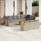 vidaXL 14-tlg. Garten-Sofagarnitur mit Kissen Beige Poly Rattan vidaXL 14-tlg. Garten-Sofagarnitur mit Kissen Beige Poly Rattan