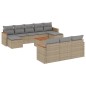 vidaXL 11-tlg. Garten-Sofagarnitur mit Kissen Beige Poly Rattan vidaXL 11-tlg. Garten-Sofagarnitur mit Kissen Beige Poly Rattan