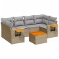 vidaXL 7-tlg. Garten-Sofagarnitur mit Kissen Beige Poly Rattan vidaXL 7-tlg. Garten-Sofagarnitur mit Kissen Beige Poly Rattan
