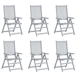 Verstellbare Gartenstühle 6 Stk. mit Auflagen Massivholz Akazie