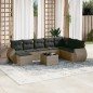 vidaXL 9-tlg. Garten-Sofagarnitur mit Kissen Grau Poly Rattan vidaXL 9-tlg. Garten-Sofagarnitur mit Kissen Grau Poly Rattan