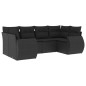 vidaXL 6-tlg. Garten-Sofagarnitur mit Kissen Schwarz Poly Rattan vidaXL 6-tlg. Garten-Sofagarnitur mit Kissen Schwarz Poly Rattan
