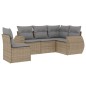 vidaXL 5-tlg. Garten-Sofagarnitur mit Kissen Beige Poly Rattan vidaXL 5-tlg. Garten-Sofagarnitur mit Kissen Beige Poly Rattan