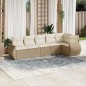 vidaXL 6-tlg. Garten-Sofagarnitur mit Kissen Beige Poly Rattan vidaXL 6-tlg. Garten-Sofagarnitur mit Kissen Beige Poly Rattan