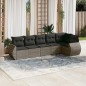 vidaXL 6-tlg. Garten-Sofagarnitur mit Kissen Grau Poly Rattan vidaXL 6-tlg. Garten-Sofagarnitur mit Kissen Grau Poly Rattan