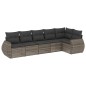 vidaXL 6-tlg. Garten-Sofagarnitur mit Kissen Grau Poly Rattan vidaXL 6-tlg. Garten-Sofagarnitur mit Kissen Grau Poly Rattan