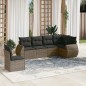 vidaXL 6-tlg. Garten-Sofagarnitur mit Kissen Grau Poly Rattan vidaXL 6-tlg. Garten-Sofagarnitur mit Kissen Grau Poly Rattan
