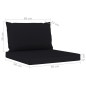 3-tlg. Garten-Lounge-Set mit Schwarzen Kissen 3-tlg. Garten-Lounge-Set mit Schwarzen Kissen