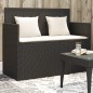 vidaXL Gartenbank mit Kissen Schwarz Poly Rattan vidaXL Gartenbank mit Kissen Schwarz Poly Rattan