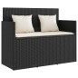 vidaXL Gartenbank mit Kissen Schwarz Poly Rattan vidaXL Gartenbank mit Kissen Schwarz Poly Rattan