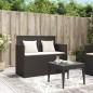 vidaXL Gartenbank mit Kissen Schwarz Poly Rattan vidaXL Gartenbank mit Kissen Schwarz Poly Rattan