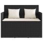 vidaXL Gartenbank mit Kissen Schwarz Poly Rattan vidaXL Gartenbank mit Kissen Schwarz Poly Rattan