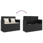 vidaXL Gartenbank mit Kissen Schwarz Poly Rattan vidaXL Gartenbank mit Kissen Schwarz Poly Rattan