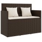vidaXL Gartenbank mit Kissen Braun Poly Rattan vidaXL Gartenbank mit Kissen Braun Poly Rattan