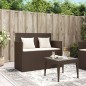 vidaXL Gartenbank mit Kissen Braun Poly Rattan vidaXL Gartenbank mit Kissen Braun Poly Rattan