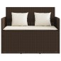 vidaXL Gartenbank mit Kissen Braun Poly Rattan vidaXL Gartenbank mit Kissen Braun Poly Rattan