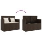 vidaXL Gartenbank mit Kissen Braun Poly Rattan vidaXL Gartenbank mit Kissen Braun Poly Rattan