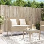 vidaXL Gartenbank mit Kissen Beige Poly Rattan vidaXL Gartenbank mit Kissen Beige Poly Rattan