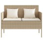 vidaXL Gartenbank mit Kissen Beige Poly Rattan vidaXL Gartenbank mit Kissen Beige Poly Rattan
