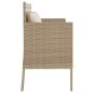 vidaXL Gartenbank mit Kissen Beige Poly Rattan vidaXL Gartenbank mit Kissen Beige Poly Rattan
