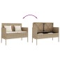 vidaXL Gartenbank mit Kissen Beige Poly Rattan vidaXL Gartenbank mit Kissen Beige Poly Rattan