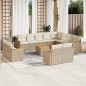 vidaXL 13-tlg. Garten-Sofagarnitur mit Kissen Beige Poly Rattan vidaXL 13-tlg. Garten-Sofagarnitur mit Kissen Beige Poly Rattan