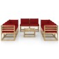 9-tlg. Garten-Lounge-Set mit Kissen Imprägniertes Kiefernholz 9-tlg. Garten-Lounge-Set mit Kissen Imprägniertes Kiefernholz