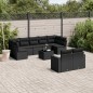 vidaXL 10-tlg. Garten-Sofagarnitur mit Kissen Schwarz Poly Rattan vidaXL 10-tlg. Garten-Sofagarnitur mit Kissen Schwarz Poly Rattan