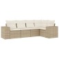vidaXL 5-tlg. Garten-Sofagarnitur mit Kissen Beige Poly Rattan vidaXL 5-tlg. Garten-Sofagarnitur mit Kissen Beige Poly Rattan