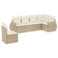 vidaXL 6-tlg. Garten-Sofagarnitur mit Kissen Beige Poly Rattan vidaXL 6-tlg. Garten-Sofagarnitur mit Kissen Beige Poly Rattan
