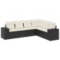 vidaXL 6-tlg. Garten-Sofagarnitur mit Kissen Schwarz Poly Rattan vidaXL 6-tlg. Garten-Sofagarnitur mit Kissen Schwarz Poly Rattan