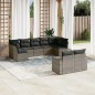 vidaXL 9-tlg. Garten-Sofagarnitur mit Kissen Grau Poly Rattan vidaXL 9-tlg. Garten-Sofagarnitur mit Kissen Grau Poly Rattan