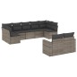 vidaXL 9-tlg. Garten-Sofagarnitur mit Kissen Grau Poly Rattan vidaXL 9-tlg. Garten-Sofagarnitur mit Kissen Grau Poly Rattan