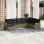 vidaXL 8-tlg. Garten-Sofagarnitur mit Kissen Grau Poly Rattan vidaXL 8-tlg. Garten-Sofagarnitur mit Kissen Grau Poly Rattan