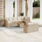 vidaXL 10-tlg. Garten-Sofagarnitur mit Kissen Beige Poly Rattan vidaXL 10-tlg. Garten-Sofagarnitur mit Kissen Beige Poly Rattan