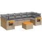 vidaXL 8-tlg. Garten-Sofagarnitur mit Kissen Beige Poly Rattan vidaXL 8-tlg. Garten-Sofagarnitur mit Kissen Beige Poly Rattan