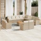 vidaXL 14-tlg. Garten-Sofagarnitur mit Kissen Beige Poly Rattan vidaXL 14-tlg. Garten-Sofagarnitur mit Kissen Beige Poly Rattan