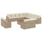vidaXL 14-tlg. Garten-Sofagarnitur mit Kissen Beige Poly Rattan vidaXL 14-tlg. Garten-Sofagarnitur mit Kissen Beige Poly Rattan
