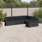 vidaXL 9-tlg. Garten-Sofagarnitur mit Kissen Schwarz Poly Rattan vidaXL 9-tlg. Garten-Sofagarnitur mit Kissen Schwarz Poly Rattan