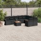 vidaXL 10-tlg. Garten-Sofagarnitur mit Kissen Schwarz Poly Rattan vidaXL 10-tlg. Garten-Sofagarnitur mit Kissen Schwarz Poly Rattan