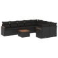 vidaXL 10-tlg. Garten-Sofagarnitur mit Kissen Schwarz Poly Rattan vidaXL 10-tlg. Garten-Sofagarnitur mit Kissen Schwarz Poly Rattan
