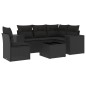 vidaXL 6-tlg. Garten-Sofagarnitur mit Kissen Schwarz Poly Rattan vidaXL 6-tlg. Garten-Sofagarnitur mit Kissen Schwarz Poly Rattan
