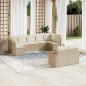 vidaXL 9-tlg. Garten-Sofagarnitur mit Kissen Beige Poly Rattan vidaXL 9-tlg. Garten-Sofagarnitur mit Kissen Beige Poly Rattan
