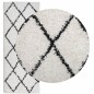 vidaXL Teppich Shaggy Hochflor Modern Creme und Schwarz 80x200 cm vidaXL Teppich Shaggy Hochflor Modern Creme und Schwarz 80x200 cm