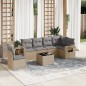 vidaXL 7-tlg. Garten-Sofagarnitur mit Kissen Beige Poly Rattan vidaXL 7-tlg. Garten-Sofagarnitur mit Kissen Beige Poly Rattan