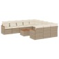vidaXL 12-tlg. Garten-Sofagarnitur mit Kissen Beige Poly Rattan vidaXL 12-tlg. Garten-Sofagarnitur mit Kissen Beige Poly Rattan