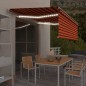 vidaXL Markise Manuell Einziehbar mit Rollo & LED 4x3 m Orange & Braun vidaXL Markise Manuell Einziehbar mit Rollo & LED 4x3 m Orange & Braun